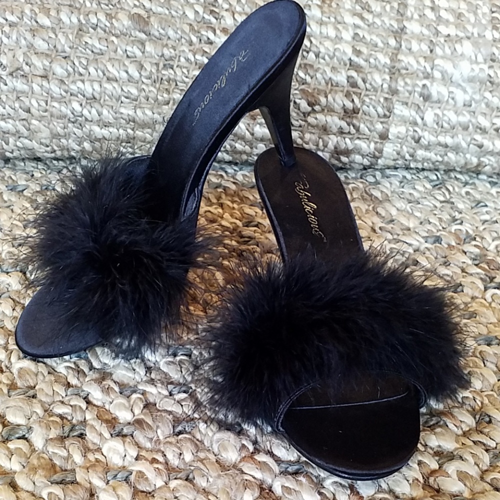 Pin-up Marabou feathered boudoir heels